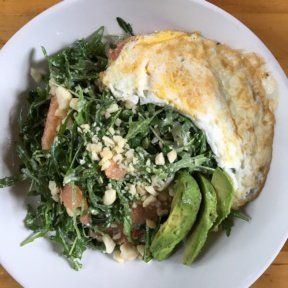 Gluten-free salad with an egg from The Plant Cafe Organic